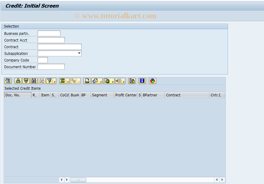 SAP TCode FPTCRPO - Credit Processing