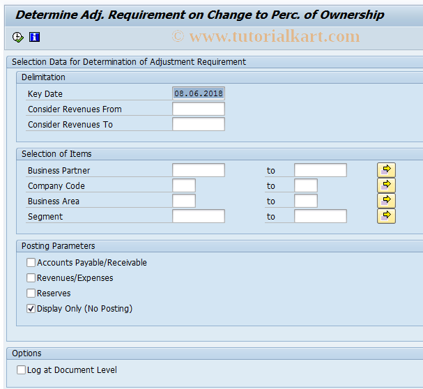 SAP TCode FPVBUND - Adjustment to Percentage of Ownersh.