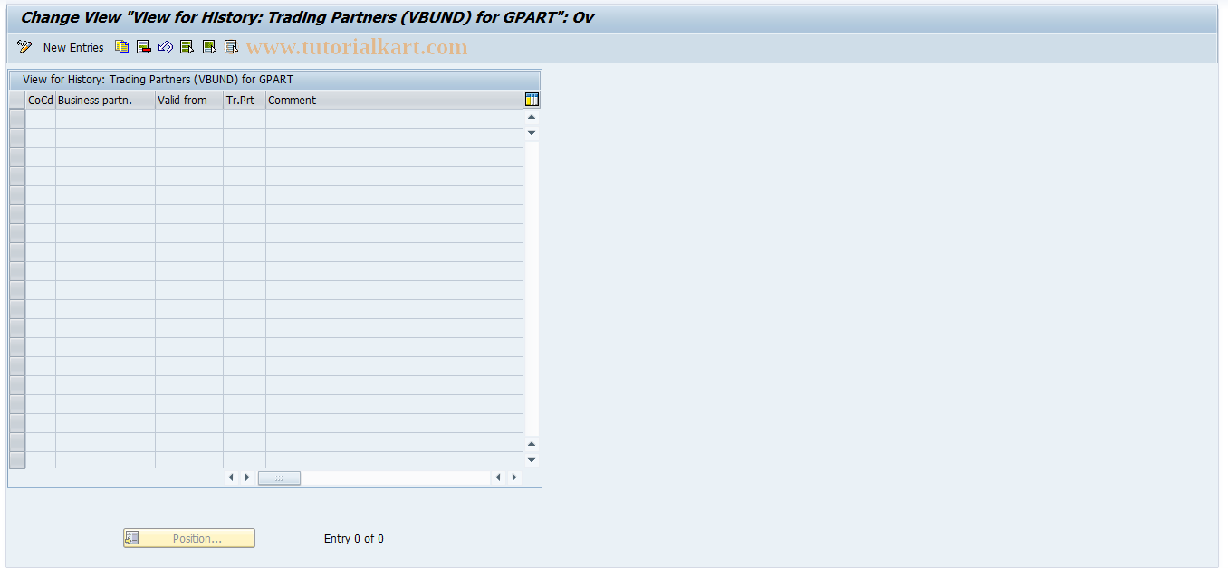 SAP TCode FPVBUND1 - Maintenance of VBUND History