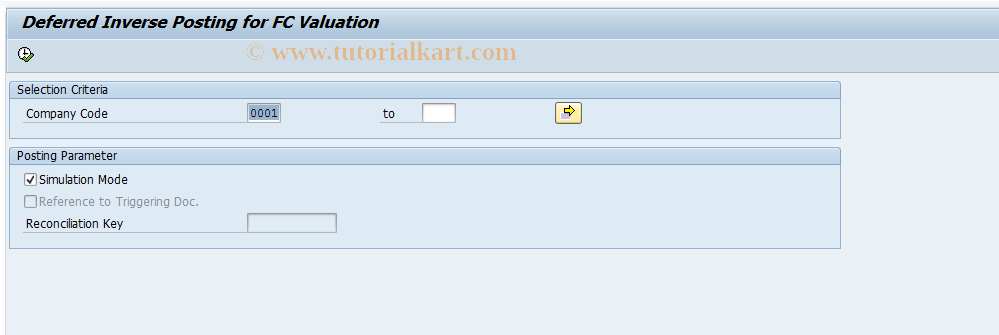 SAP TCode FPW3 - Event-Controlled Inverse Posting