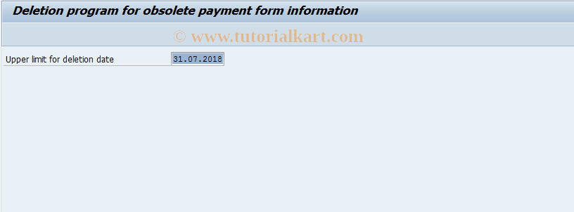 SAP TCode FPZD - Reorganize Payment Documents