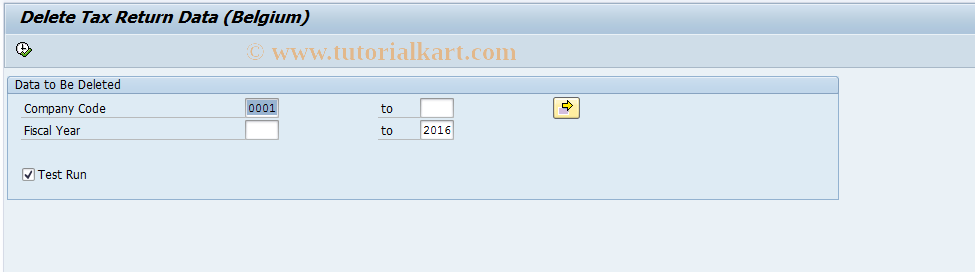 SAP TCode FP_DEL_DFKKREP01 - Deletion of Tax Rep. Data (Belgium)