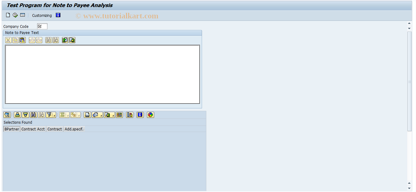 SAP TCode FP_NOTE_TEST - Note to payee Analysis - Test