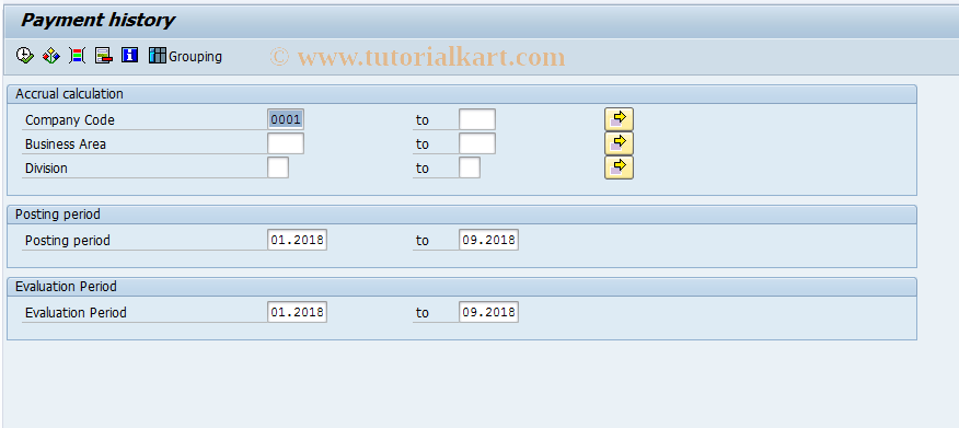 SAP TCode FP_PD03 - Report rfkkpd03