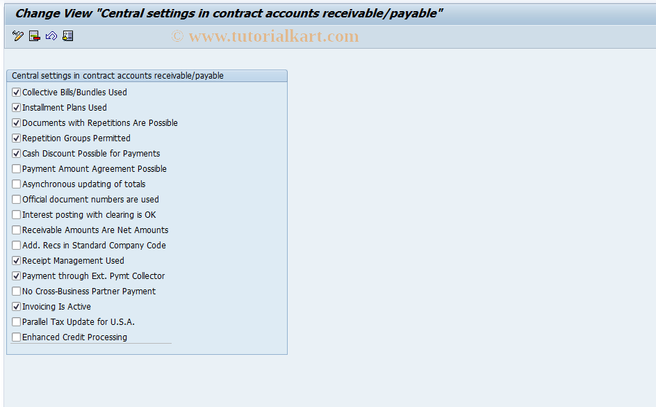 SAP TCode FQ00 - FI-CA Technical Settings