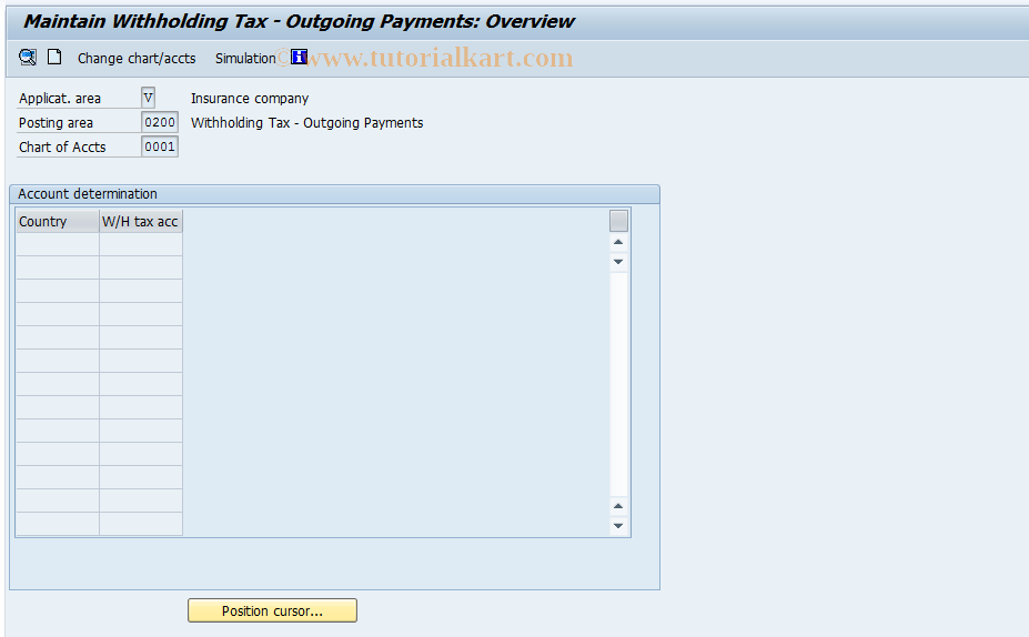SAP TCode FQ0200 - FI-CA: Withholding Tax Outgoing Payt