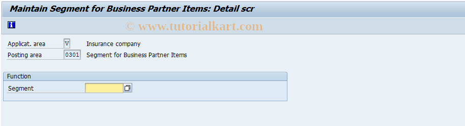 SAP TCode FQ0301 - FI-CA: Segment for Business Partner Item