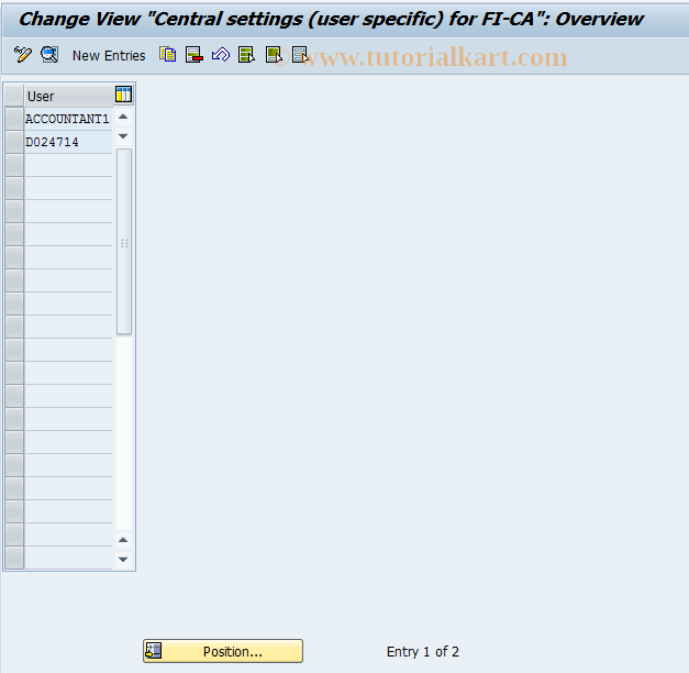 SAP TCode FQ04 - C FI Maintenance Table TFK000U