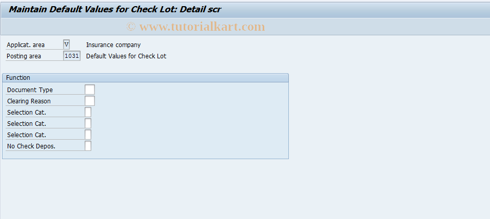 SAP TCode FQ1031 - FI-CA: Incoming Pmnt Specifications