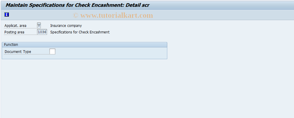 SAP TCode FQ1036 - FI-CA: Specs for Check Encashment