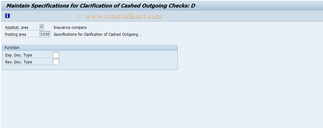 SAP TCode FQ1038 - FI-CA: Specs for Check Encashment