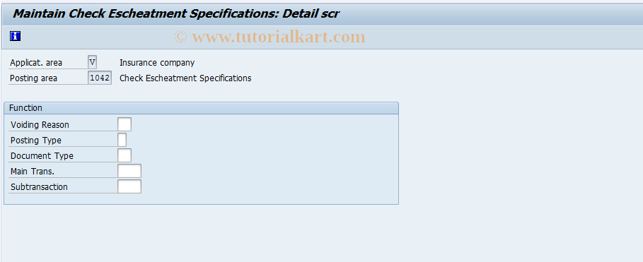 SAP TCode FQ1042 - Enter Check Escheatment Specificat.