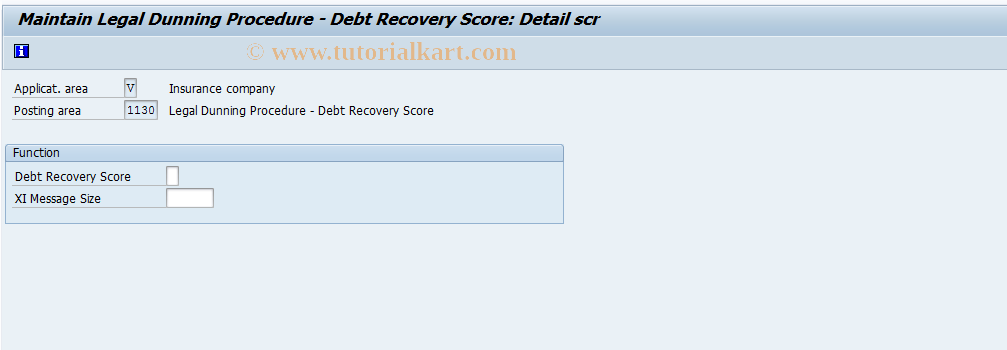 SAP TCode FQ1130 - Setting of Debt Recvery Score