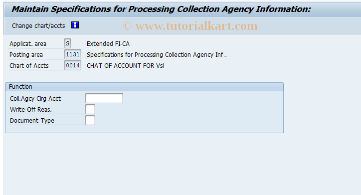 SAP TCode FQ1131 - Clearing Accounts for Collect.Agencies