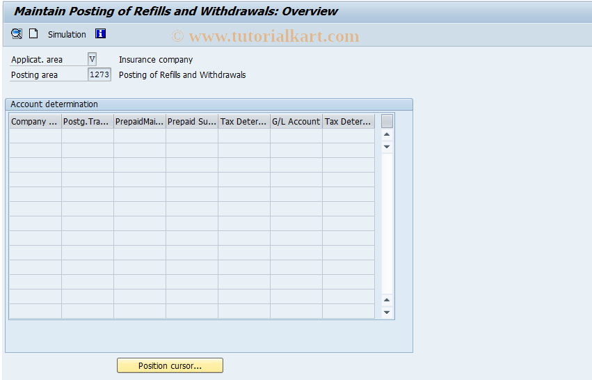 SAP TCode FQ1273 - FI-CA: Prepaid Balance (Contr.Account )