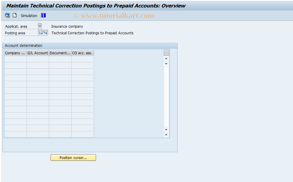SAP TCode FQ1274 - FI-CA: Prepaid Adjustment Postings