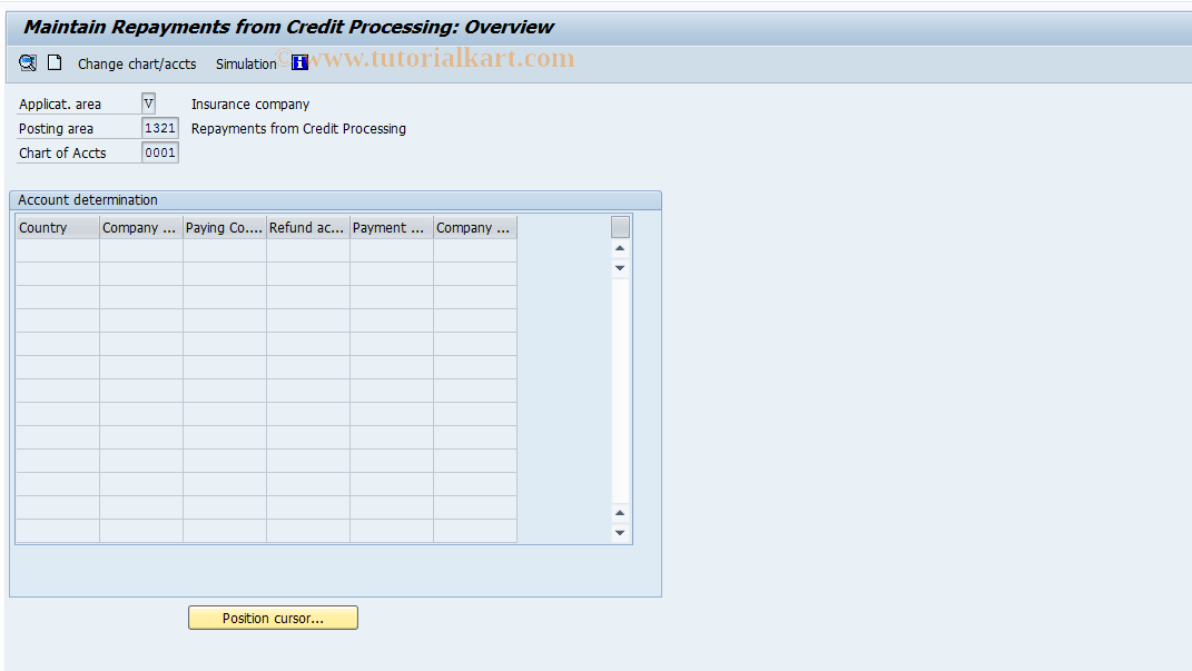 SAP TCode FQ1321 - Settings for Credit Clarification