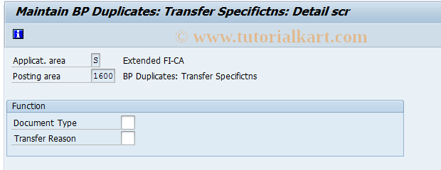 SAP TCode FQ1600 - BP Duplicates: Transfer Specifictns