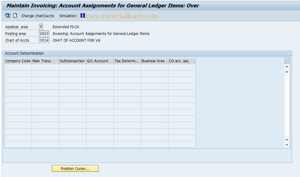SAP TCode FQ2610 - Account  Assgt of General Ledger Items