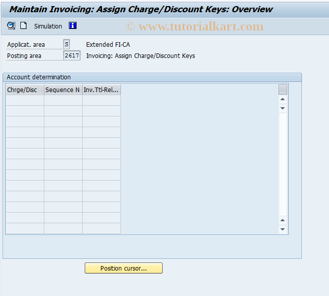 SAP TCode FQ2617 - Assign Charge/Discount Key
