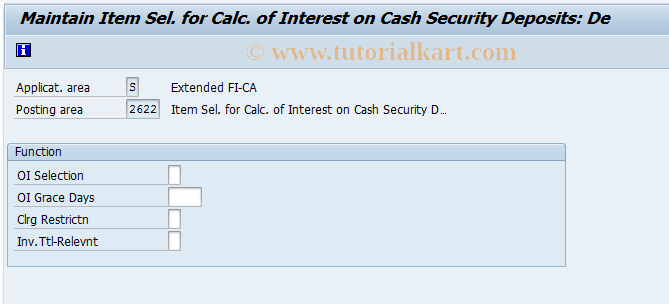 SAP TCode FQ2622 - Calc. of Int. on Cash Sec. Deposits