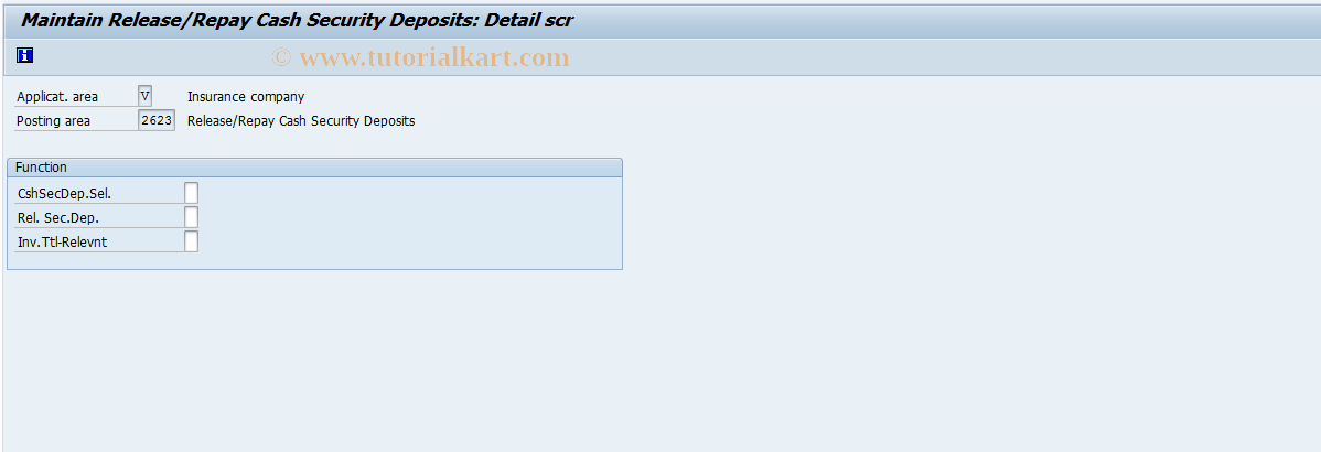SAP TCode FQ2623 - Release Cash Security Deposit