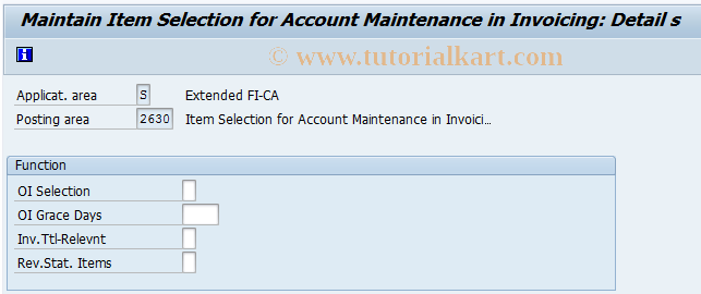 SAP TCode FQ2630 - Account Maintenance in Invoicing