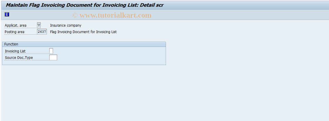 SAP TCode FQ2637 - Flag Document for Invoicing List