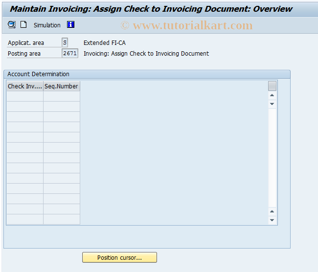 SAP TCode FQ2671 - Assign Check to Invoicing Document