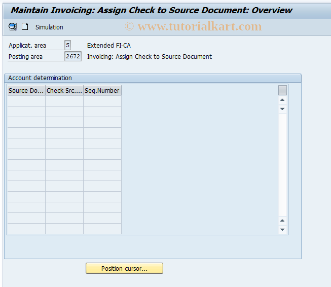 SAP TCode FQ2672 - Assign Check to Source Document