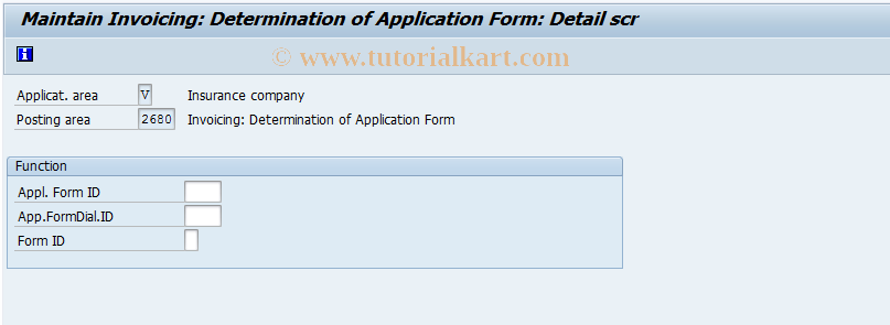 SAP TCode FQ2680 - Determination of Application Form