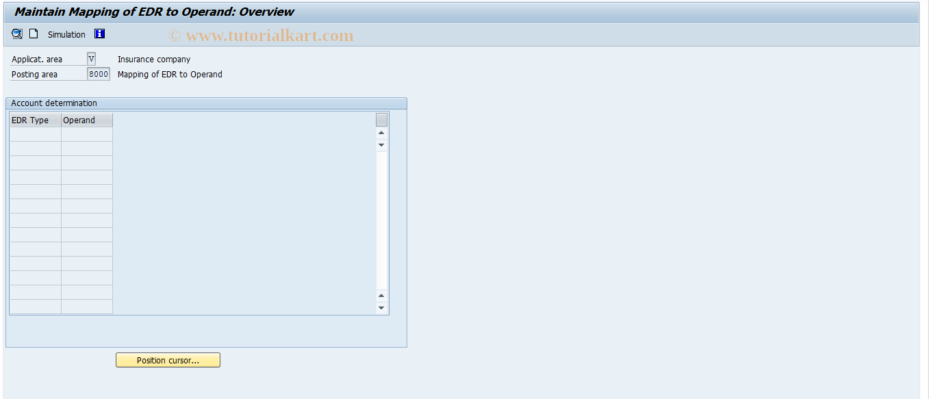SAP TCode FQ8000 - Mapping EDR for Operand