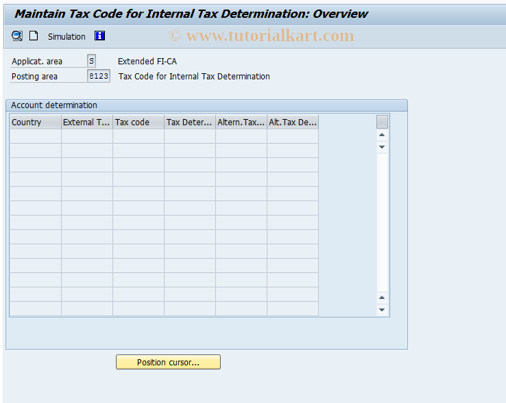SAP TCode FQ8123 - Assign Tax Codes