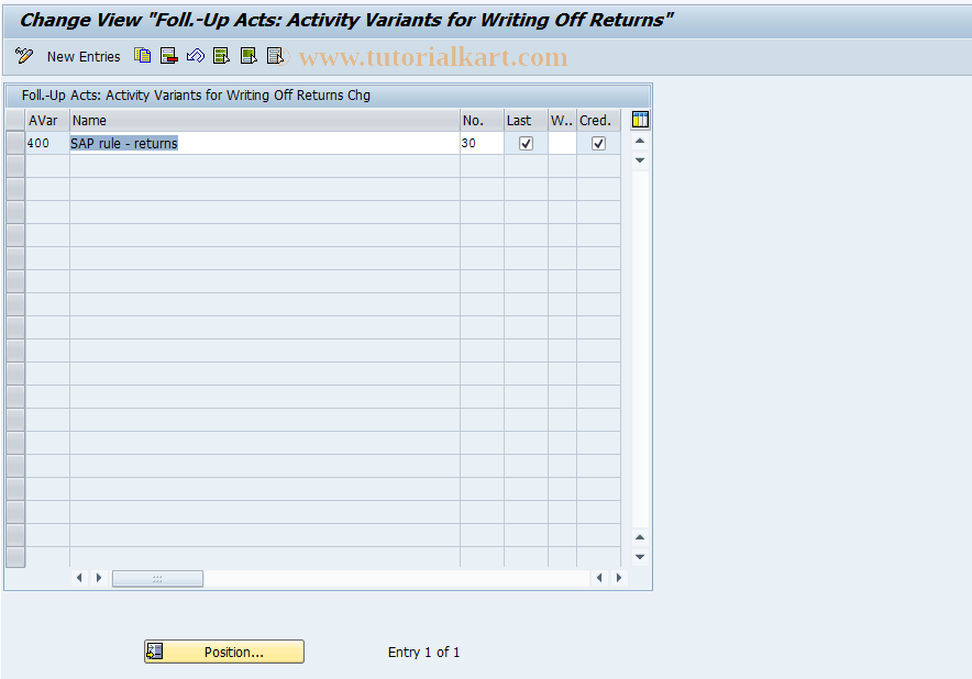 SAP TCode FQAT04 - Follow-Up: Variants for Actual Type 4
