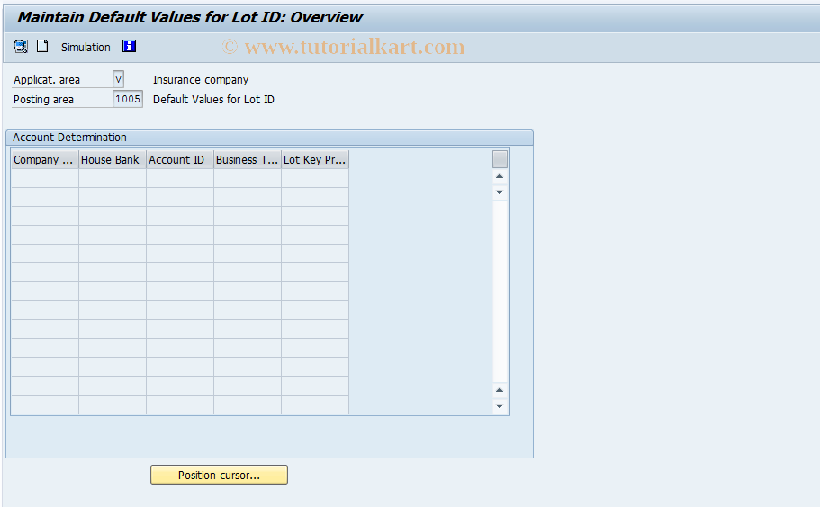 SAP TCode FQC1005 - Prefix for Lot IDs-Account Stmt Transfr