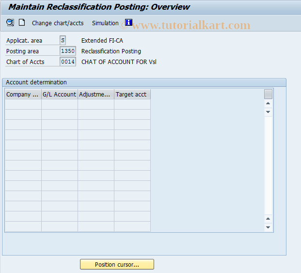 SAP TCode FQC1350 - C FKK Account Determination */1350