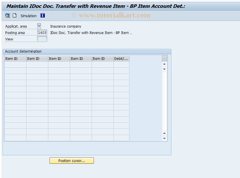 SAP TCode FQC1403 - Determination of Posting Data