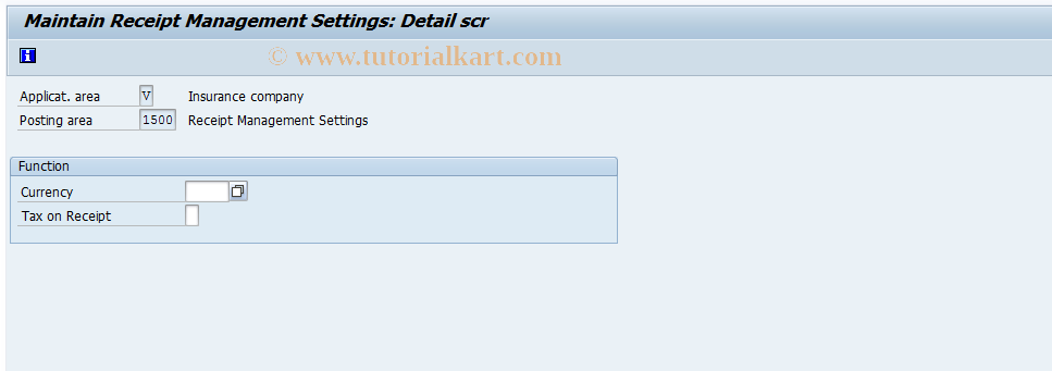 SAP TCode FQC1500 - Receipt Management Specifications