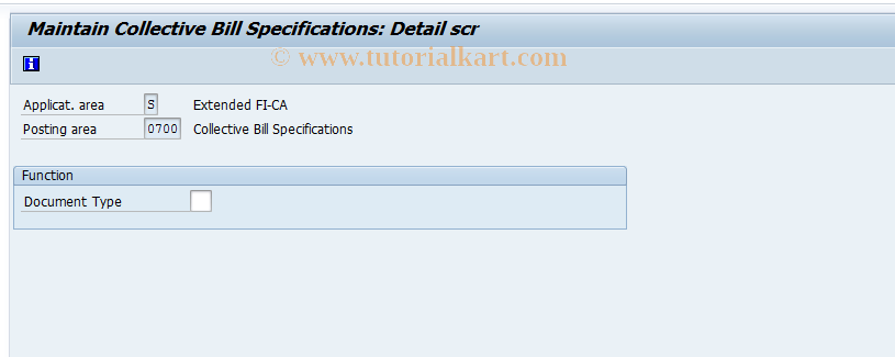 SAP TCode FQC700 - Collective Bill Specifications