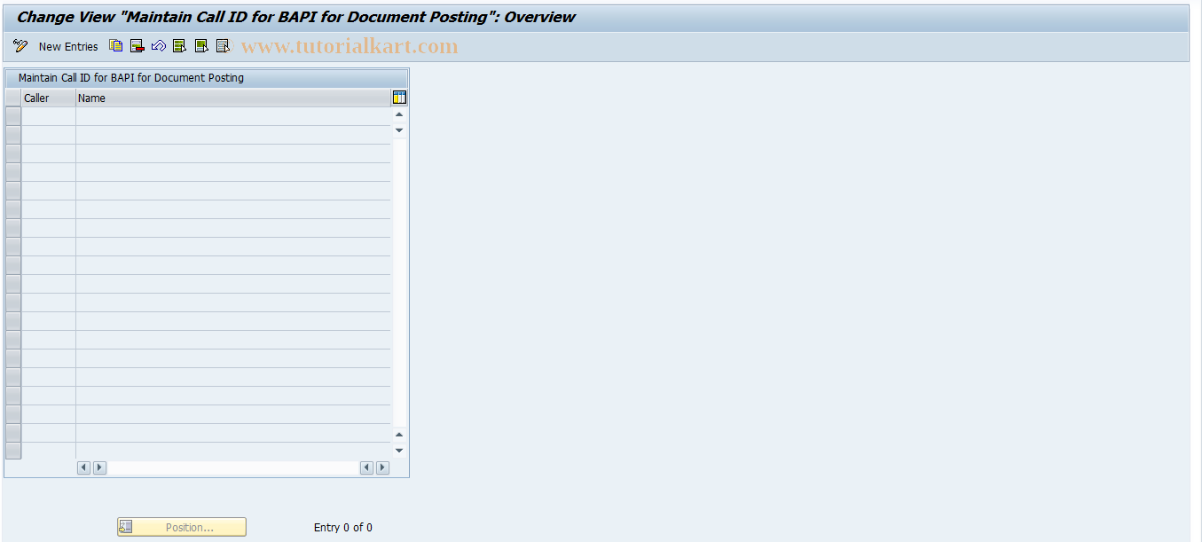 SAP TCode FQCALLID - Maintenance of Table TFKCALLID