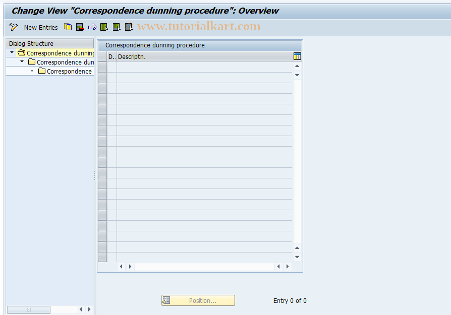 SAP TCode FQCODU - Cont A/R + A/P - Customer Dunn. Proced.