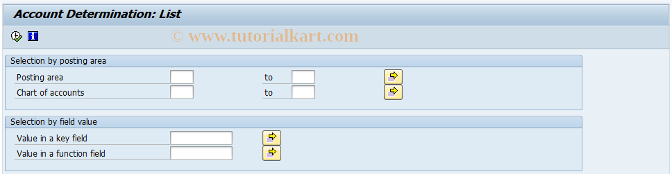 SAP TCode FQCR - Account Determination: List