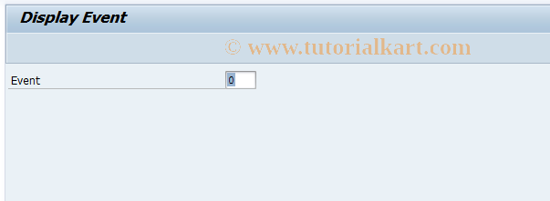 SAP TCode FQEVENT - Display Event