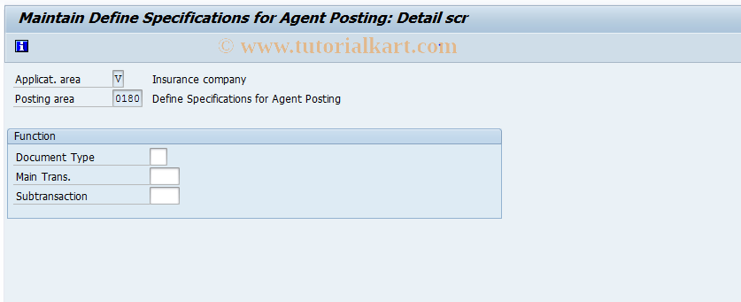 SAP TCode FQEXC1 - Define Specifns for Agent Posting