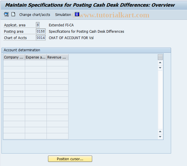 SAP TCode FQEXC6 -  Specific for Posting Cash Desk Different 