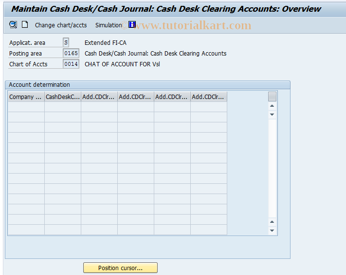 SAP TCode FQH4 - Cash Desk/Cash Journal: CD Accounts
