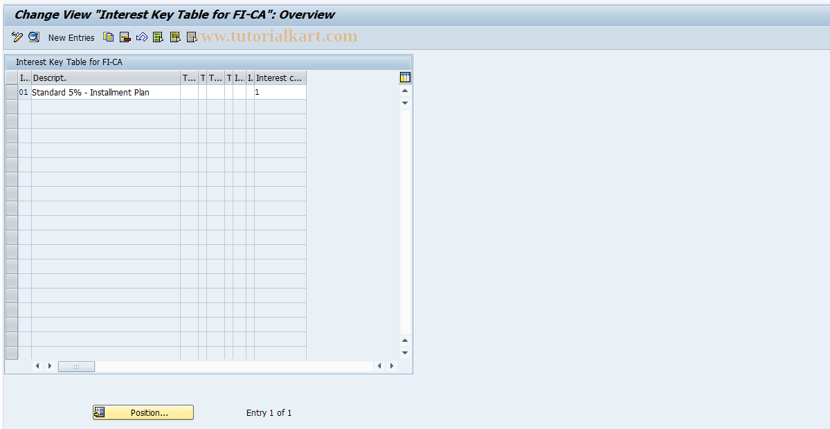 SAP TCode FQI1 - Maintain Interest Keys