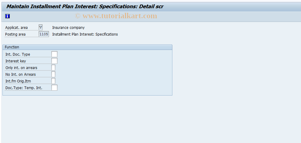 SAP TCode FQI3 - Maintain specification for int. on inst.plan