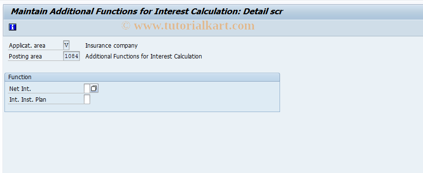 SAP TCode FQI4Z - Interest: Additional Functions