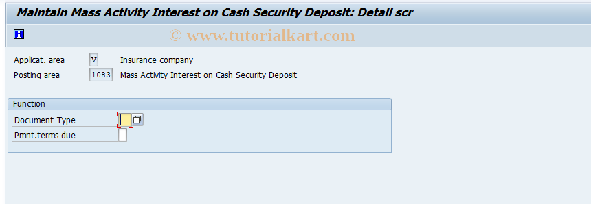 SAP TCode FQI7 - Maintain Mass Activ: Cash Sec. Department 